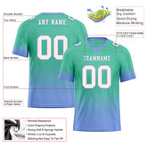 Custom Mint Green Blue Fade Fashion Personalized Authentic Football Jersey FBJ02-D06105